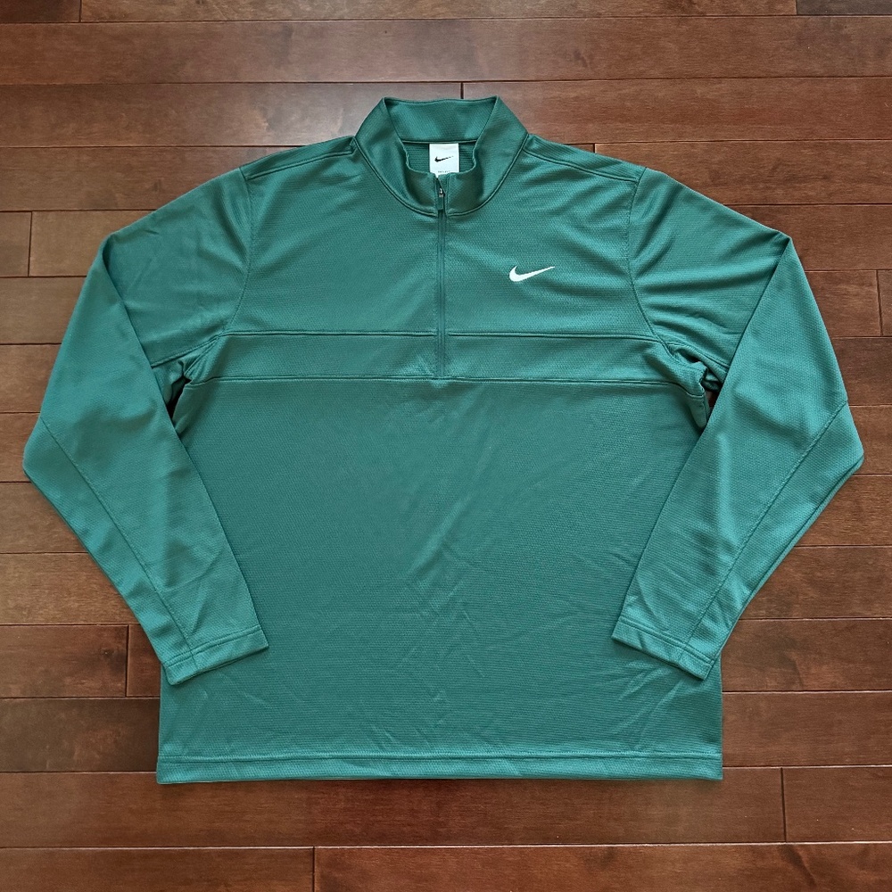 Nike Men's Essential Dri-FIT Green Half-Zip Pullover